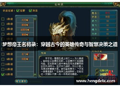 梦想帝王名将录:穿越古今的英雄传奇与智慧决策之道 梦想帝王名将录:穿越古今的英雄传奇与智慧决策之道